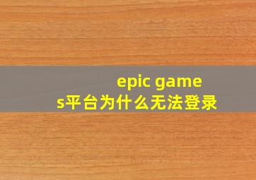 epic games平台为什么无法登录